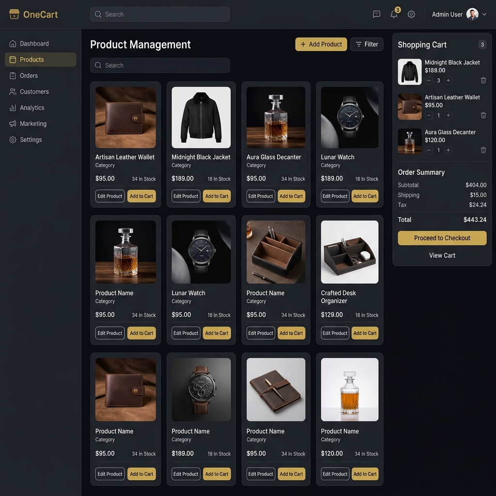 OneCart E-Commerce Dashboard