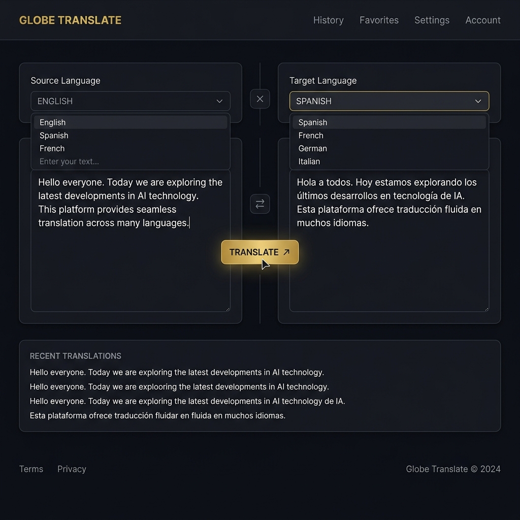Language Translator Interface